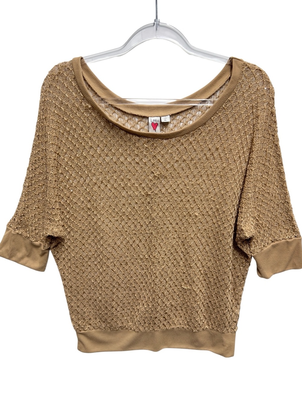 Pure Cotton Rayon Crochet Woven Open Knit Top Sweater Pullover